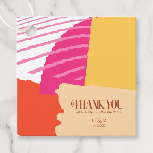 Farbblock Hochzeit Sommer-ID740 Geschenkanhänger (Vorderseite)