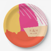 Farbblock Hochzeit Sommer-ID740 Pappteller (Vorderseite)