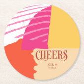 Farbblock Hochzeit Sommer-ID740 Runder Pappuntersetzer (Vorderseite)