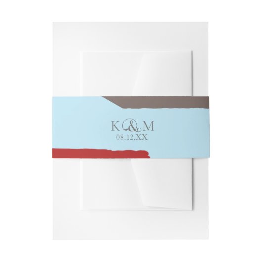 Farbblock Hochzeit Winter ID740 Einladungsbanderole (Vorderseite Beispiel)