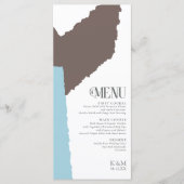 Farbblock Hochzeitmenü Winter ID740 Menükarte (Vorderseite)