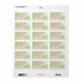 Farbblock Hochzeitsfeder-ID740 Adressaufkleber (Vorne)