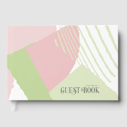 Farbblock Hochzeitsfeder-ID740 Gästebuch (Vorderseite)