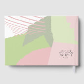 Farbblock Hochzeitsfeder-ID740 Gästebuch (Rückseite)