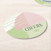 Farbblock Hochzeitsfeder-ID740 Runder Pappuntersetzer (Angewinkelt)