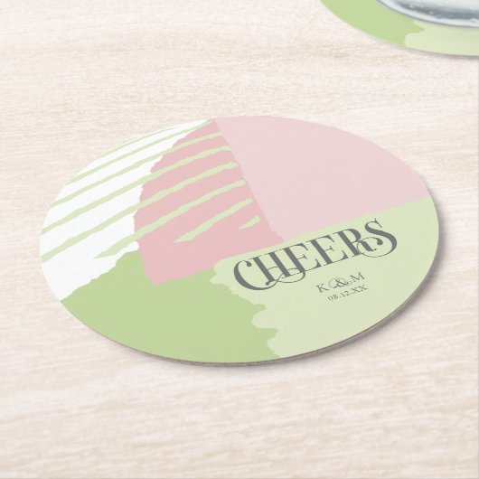 Farbblock Hochzeitsfeder-ID740 Runder Pappuntersetzer (Angewinkelt)