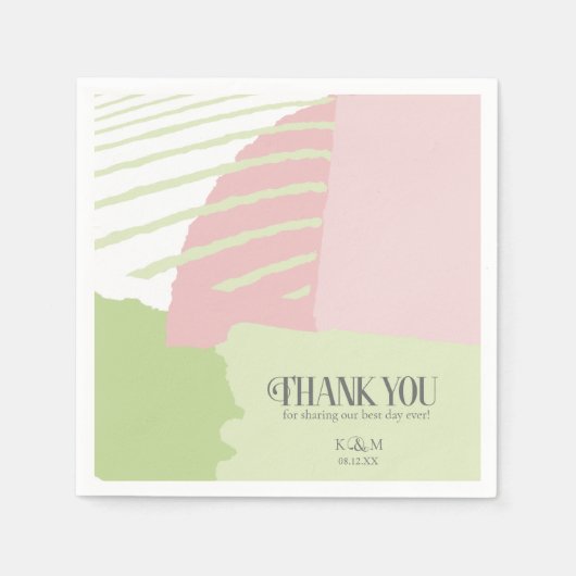 Farbblock Hochzeitsfeder-ID740 Serviette (Vorderseite)