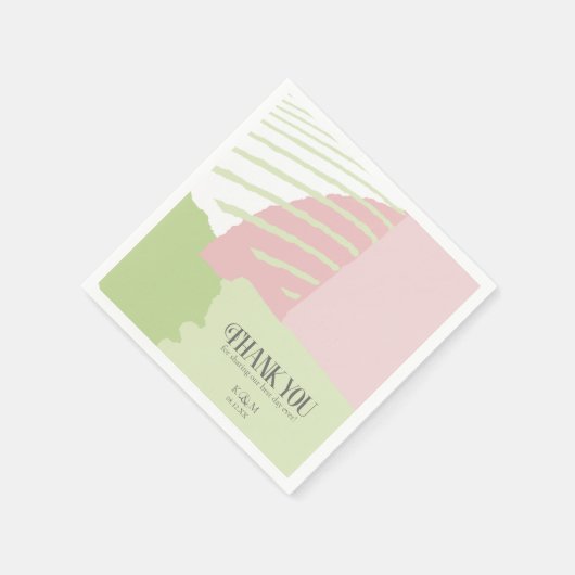 Farbblock Hochzeitsfeder-ID740 Serviette (Ecke)