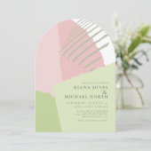 Farbblock Hochzeitsfederhalter-ID740 Einladung (Stehend Vorderseite)