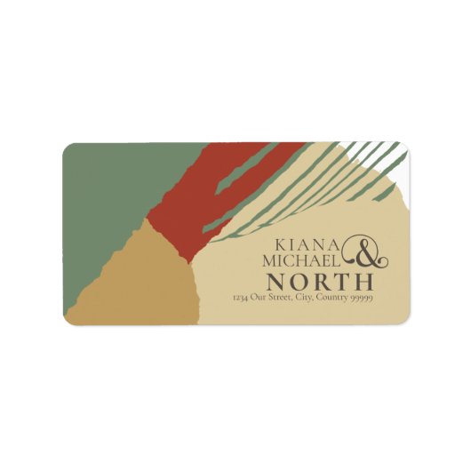 Farbblock Hochzeitskennziffer740 Adressaufkleber (Vorne)