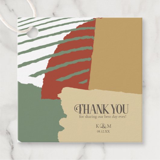 Farbblock Hochzeitskennziffer740 Geschenkanhänger (Vorderseite)