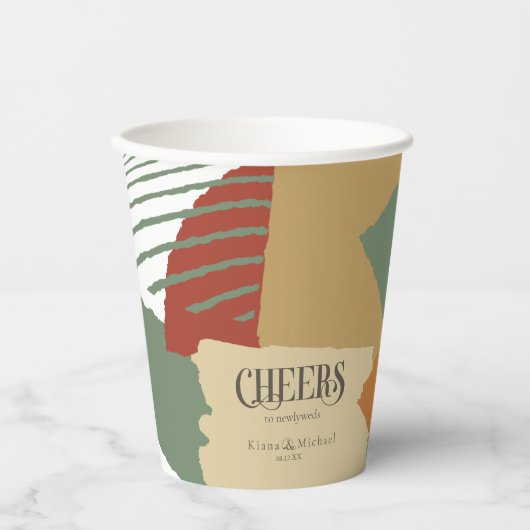 Farbblock Hochzeitskennziffer740 Pappbecher (Vorderseite)