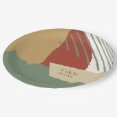 Farbblock Hochzeitskennziffer740 Pappteller (Schrägansicht)