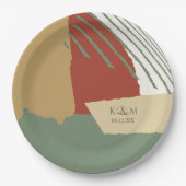 Farbblock Hochzeitskennziffer740 Pappteller (Vorderseite)