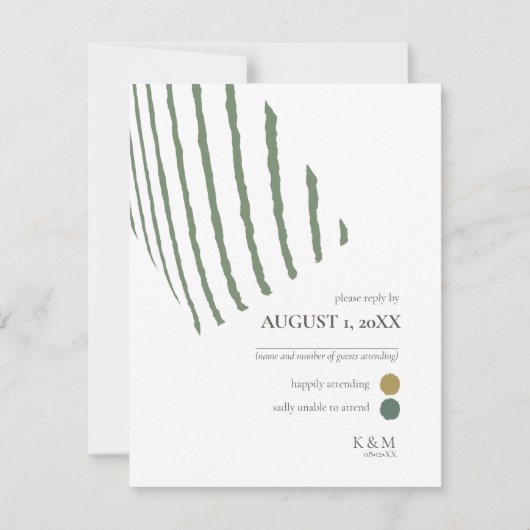 Farbblock Hochzeitskennziffer740 RSVP Karte (Rückseite)