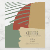 Farbblock-Hochzeitskittel Herbst-ID740 Weinetikett (Einzelnes Label)