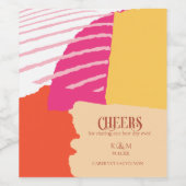 Farbblock Hochzeitskittel Sommer-ID740 Weinetikett (Einzelnes Label)