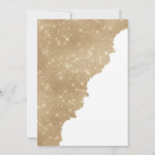 Farbblock-Hochzeitszange aus weißem Glitzer Einladung (Rückseite)