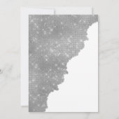 Farbblock-Hochzeitszange aus weißem Silber Einladung (Rückseite)