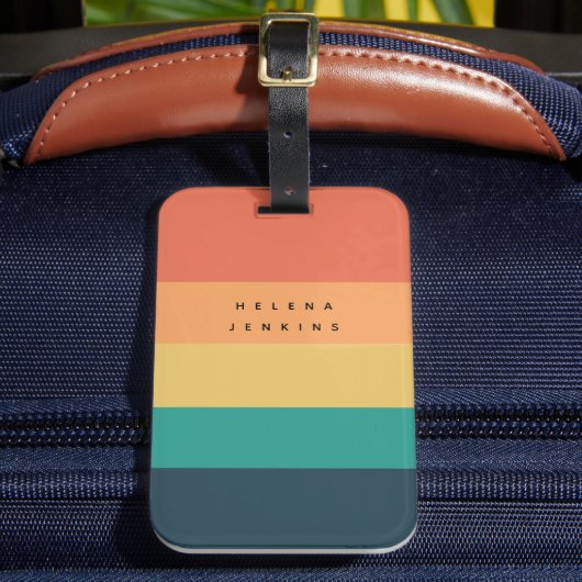 Farbblock Horizontal gestreift Farbeneinfarbiges M Gepäckanhänger (Vorderseite Insitu 2)