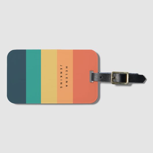 Farbblock Horizontal gestreift Farbeneinfarbiges M Gepäckanhänger (Vorderseite (Horizontal))