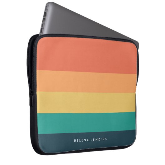 Farbblock Horizontal gestreift Farbeneinfarbiges M Laptopschutzhülle (Vorne Rechts)