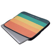 Farbblock Horizontal gestreift Farbeneinfarbiges M Laptopschutzhülle (Vorne Knopf)