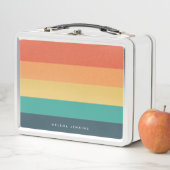 Farbblock Horizontal gestreift Farbeneinfarbiges M Metall Brotdose (Beispiel)