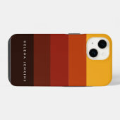 Farbblock Horizontal gestreift Farbige Monogramm iPhone Hülle (Rückseite (Horizontal))