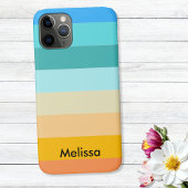 Farbblock Horizontal Streifen Pfirsichgrünes Monog Case-Mate iPhone Hülle