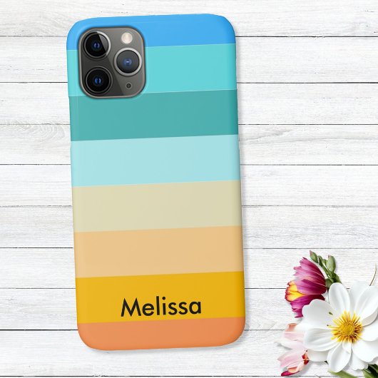 Farbblock Horizontal Streifen Pfirsichgrünes Monog Case-Mate iPhone Hülle