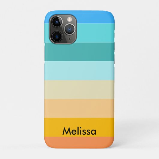 Farbblock Horizontal Streifen Pfirsichgrünes Monog Case-Mate iPhone Hülle (Rückseite)