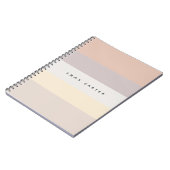 Farbblock Horizontale Pastellstreifen Monogramm Notizblock (Linke Seite)