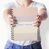 Farbblock Horizontale Pastellstreifen Monogramm Notizblock