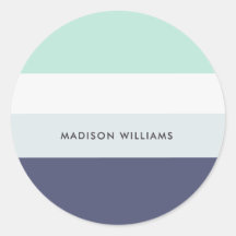 Farbblock Horizontaler Streifen Classic Round Stic