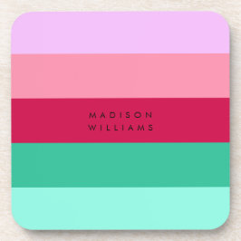 Farbblock Horizontaler Streifen Viva Magenta Frühj Getränkeuntersetzer