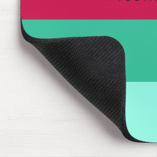 Farbblock Horizontaler Streifen Viva Magenta Frühj Mousepad (Ecke)