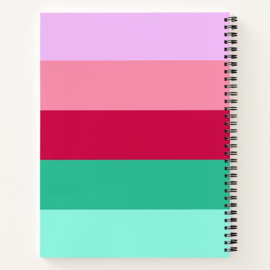 Farbblock Horizontaler Streifen Viva Magenta Frühj Notizblock (Rückseite)