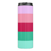 Farbblock Horizontaler Streifen Viva Magenta Frühj Thermosbecher (Rückseite)