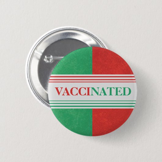 Farbblock-Impfknopf (rot und grün) Button (Vorne & Hinten)