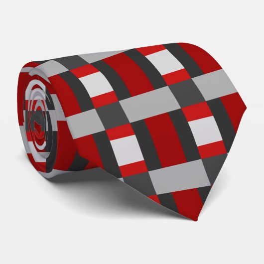 Farbblock in Rot und Grau Krawatte (Gerollt)