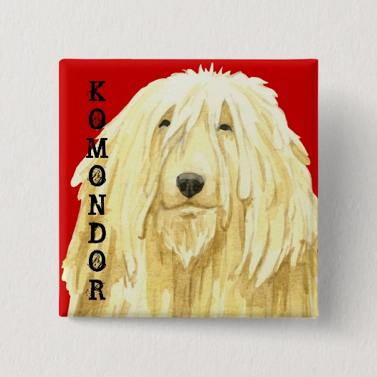 Farbblock Komondor Button (Vorderseite)