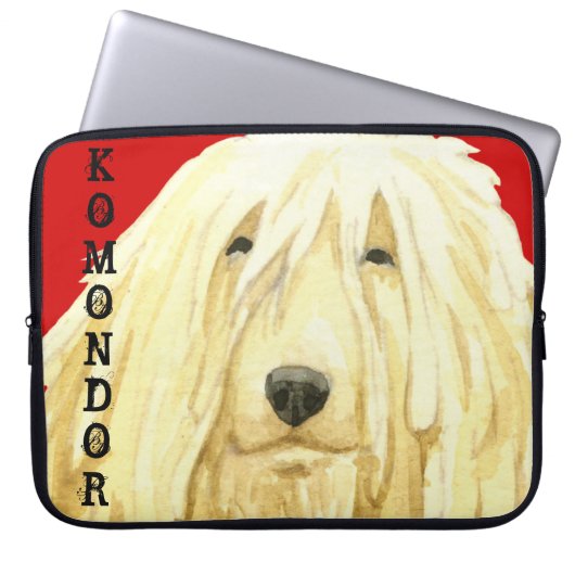 Farbblock Komondor Laptopschutzhülle (Vorderseite)