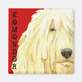Farbblock Komondor Magnet (Vorne)