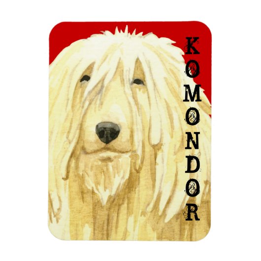 Farbblock Komondor Magnet (Vertikal)