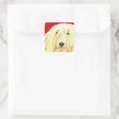 Farbblock Komondor Quadratischer Aufkleber (Tasche)