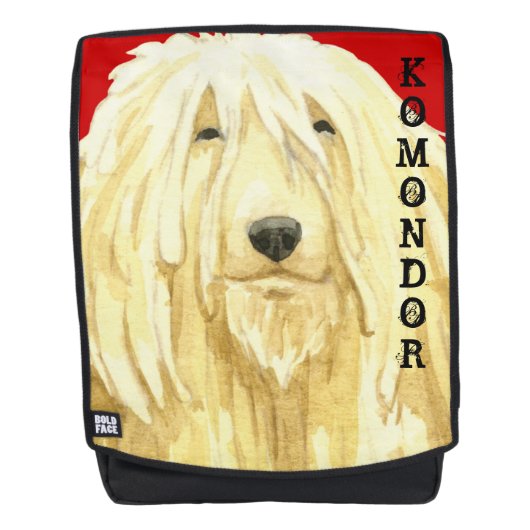 Farbblock Komondor Rucksack (Vorderseite)