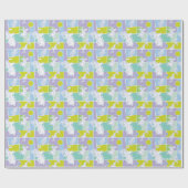 Farbblock Kuh und Hühnchen Geschenkpapier (Flach)