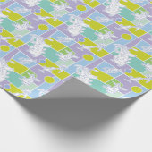 Farbblock Kuh und Hühnchen Geschenkpapier (Ecke)