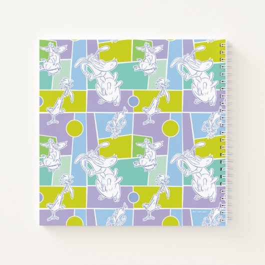 Farbblock Kuh und Hühnchen Notizblock (Rückseite)